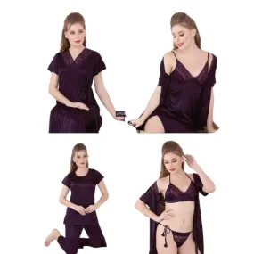 Women Sleepwear Women Nightwear Honeymoon Nighty 6 Pcs Bridal Nighty Set Women Sleepwear