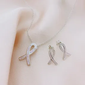 Women's Fashion Breast Cancer CZ Jewelry Sets