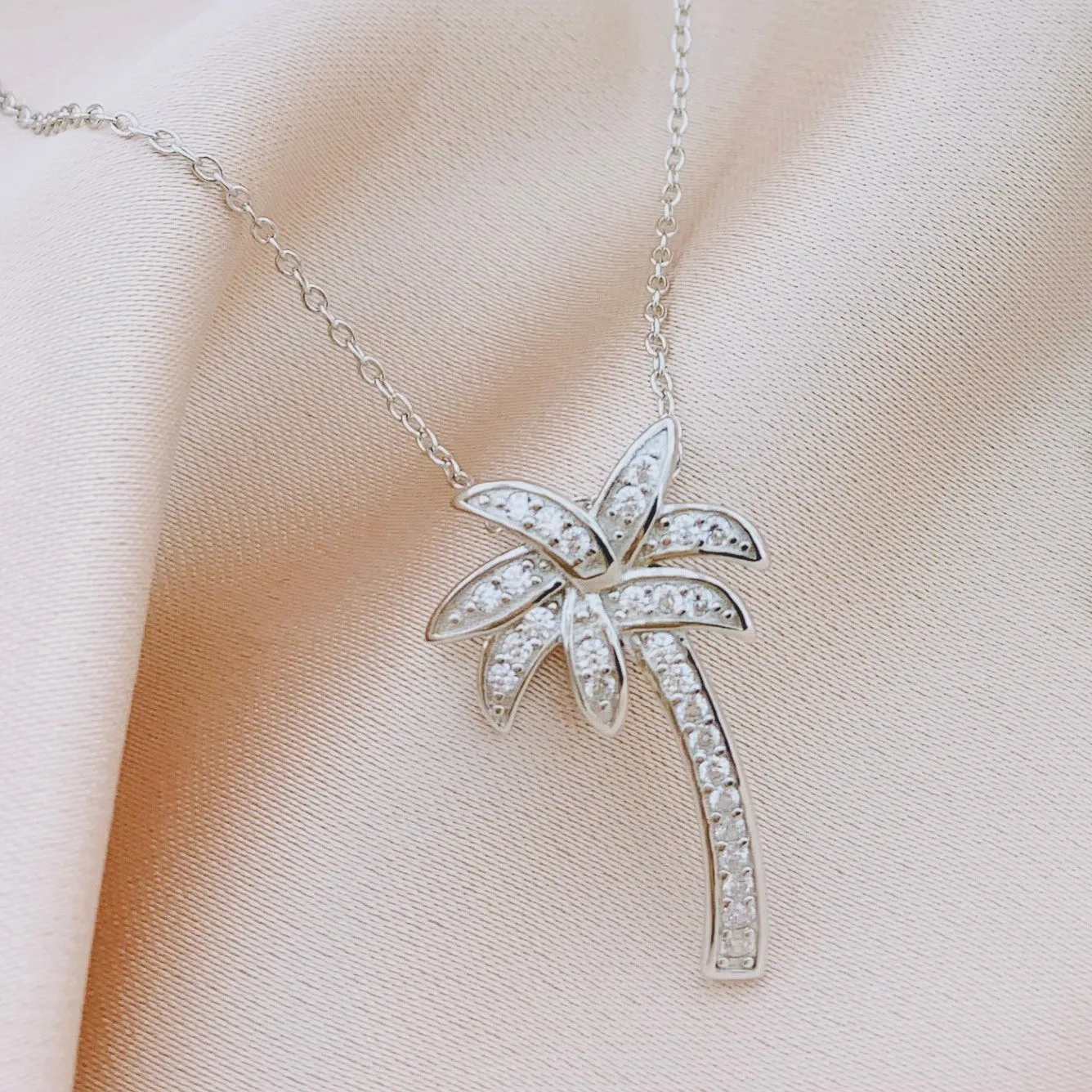 Women's Fashion CZ Palm Tree Jewelry Sets