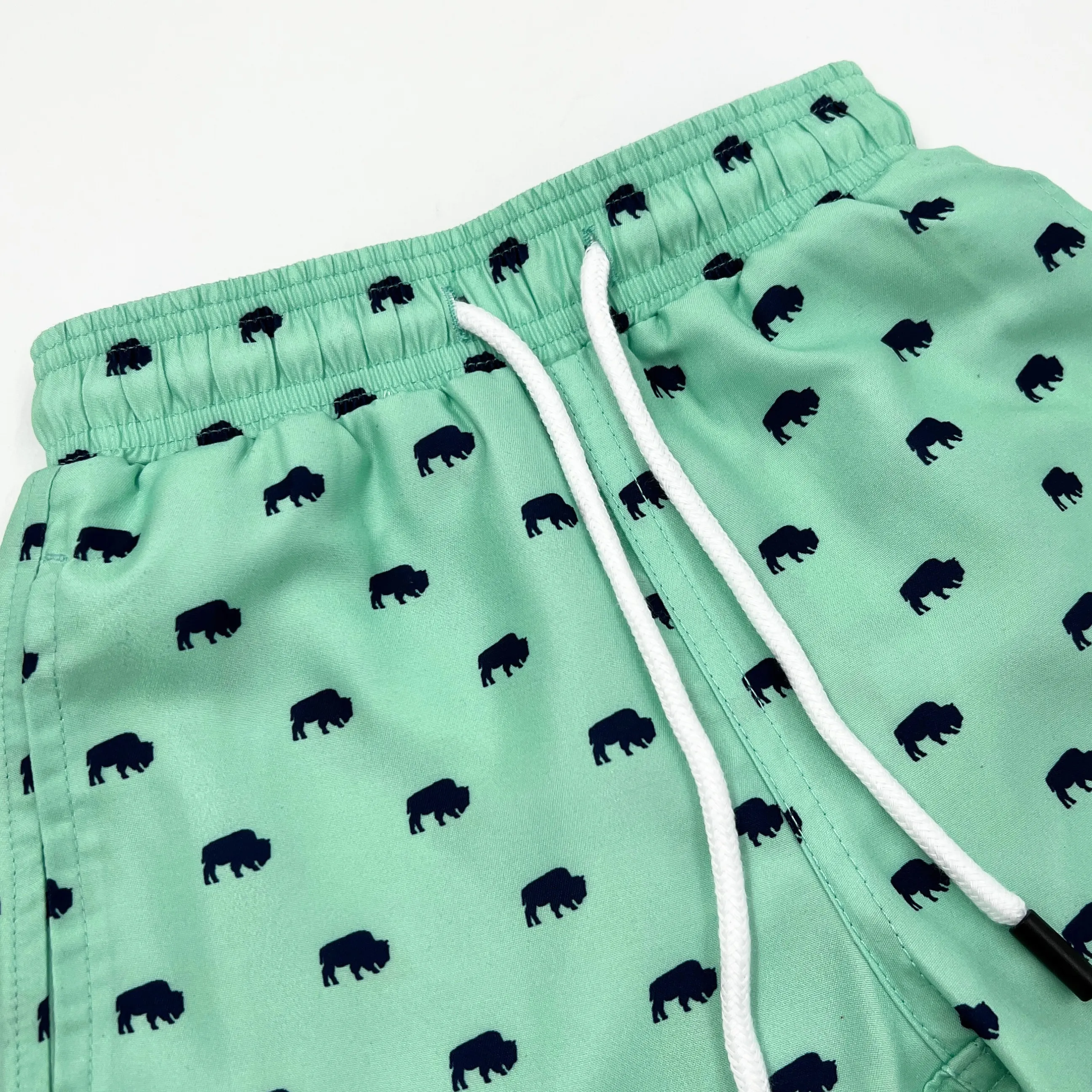 Youth BFLO, NY Mint With Navy Herd Buffaloes Swim Shorts